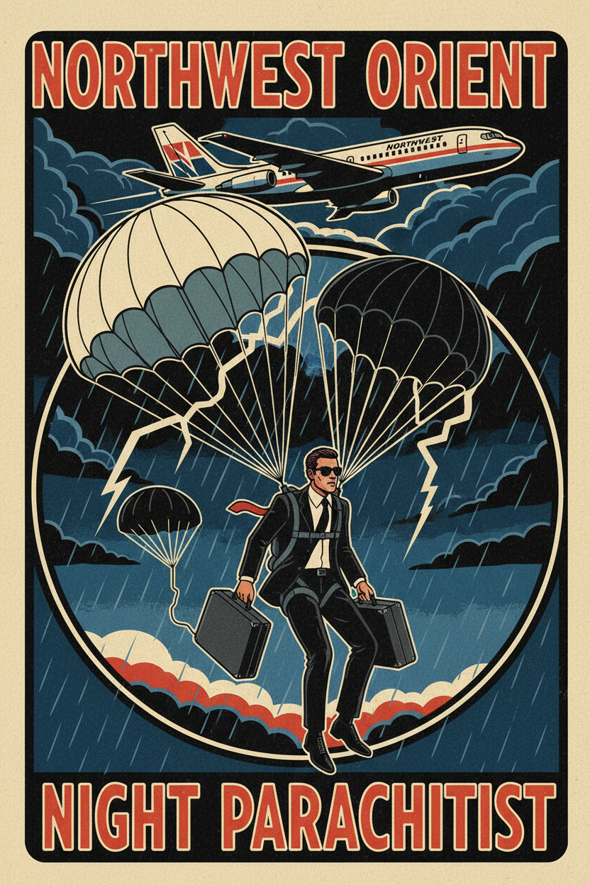 DB Cooper Detailed Jump T-Shirt Design